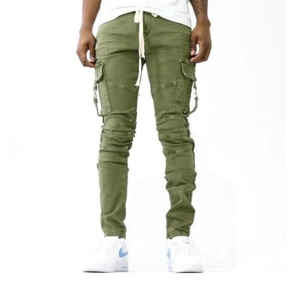 Thrt  Cargo olive green everglade Denim Skinny Jeans - Picture 3 of 4
